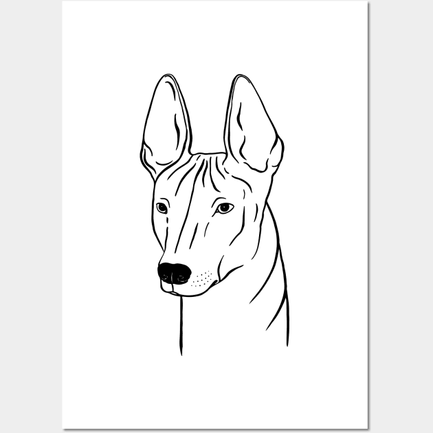 Xoloitzcuintli (Black and White) Wall Art by illucalliart